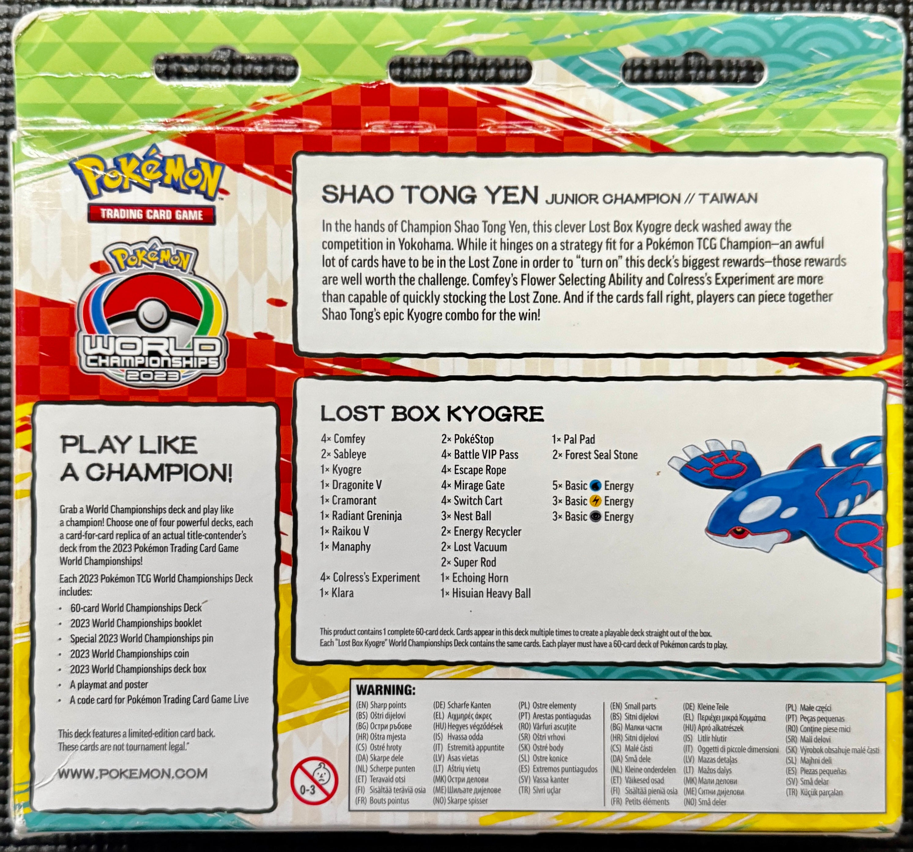 2023 POKEMON TCG World Championship Deck SHAO TONG YEN Factory Sealed-60 Cards+