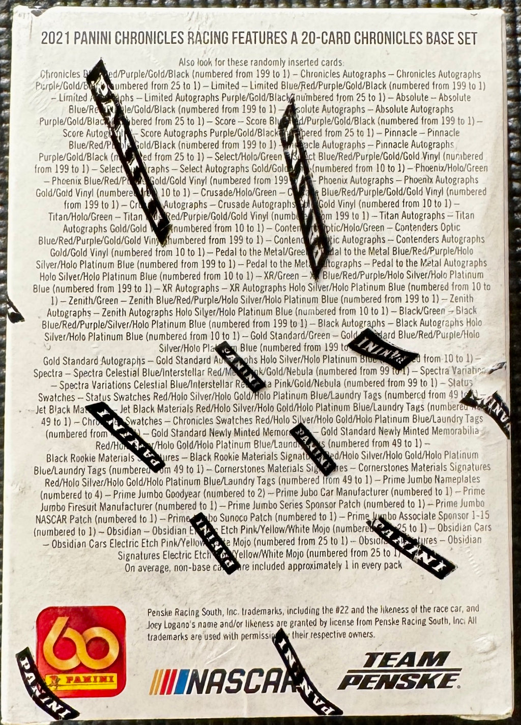 2021 Panini Chronicles NASCAR Trading Card Box!