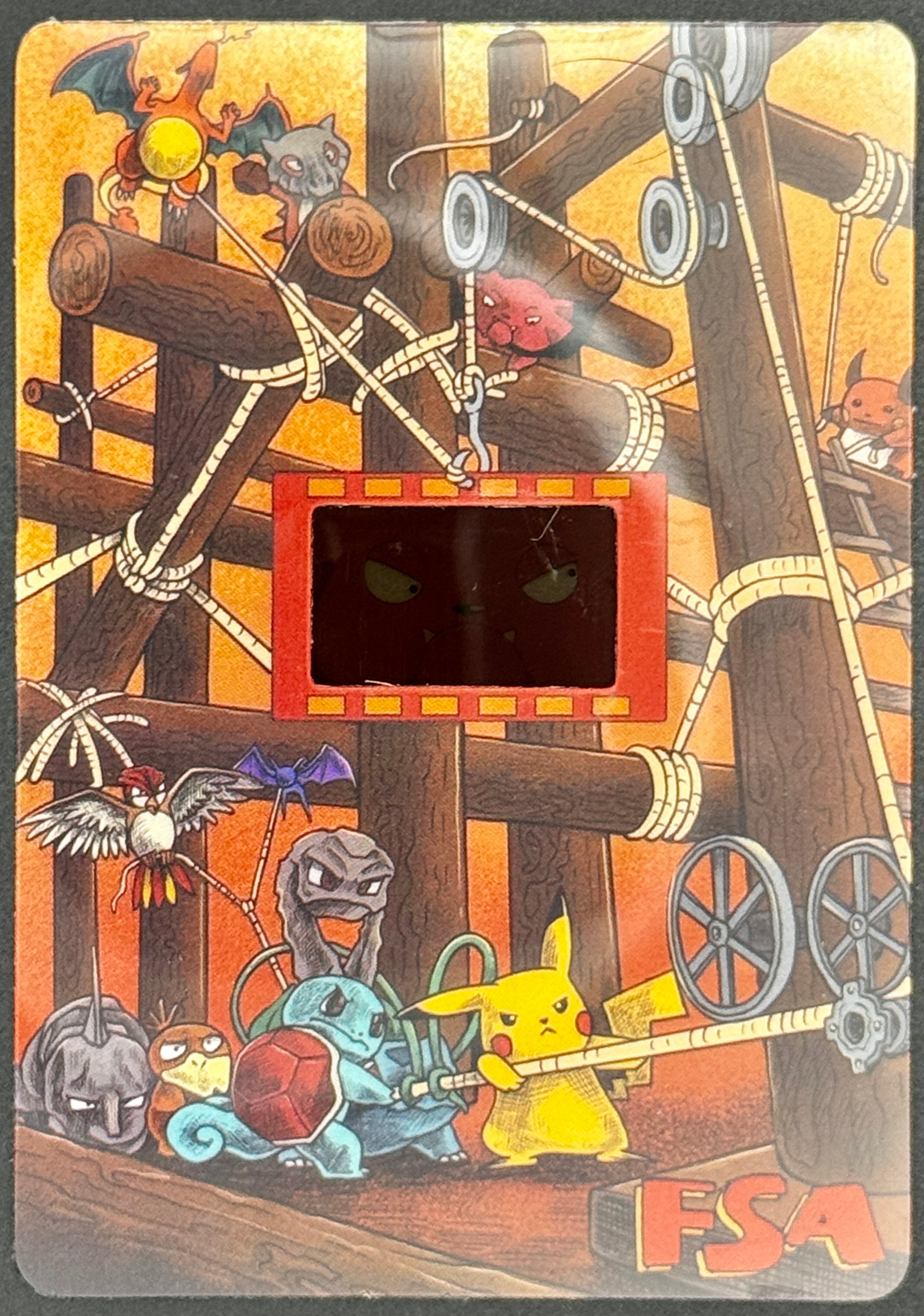 Authentic Pokémon 35mm Film Cell in FSA Custom Card Holder (🎥 Snubbull in Pikachu’s Vacation (1998))