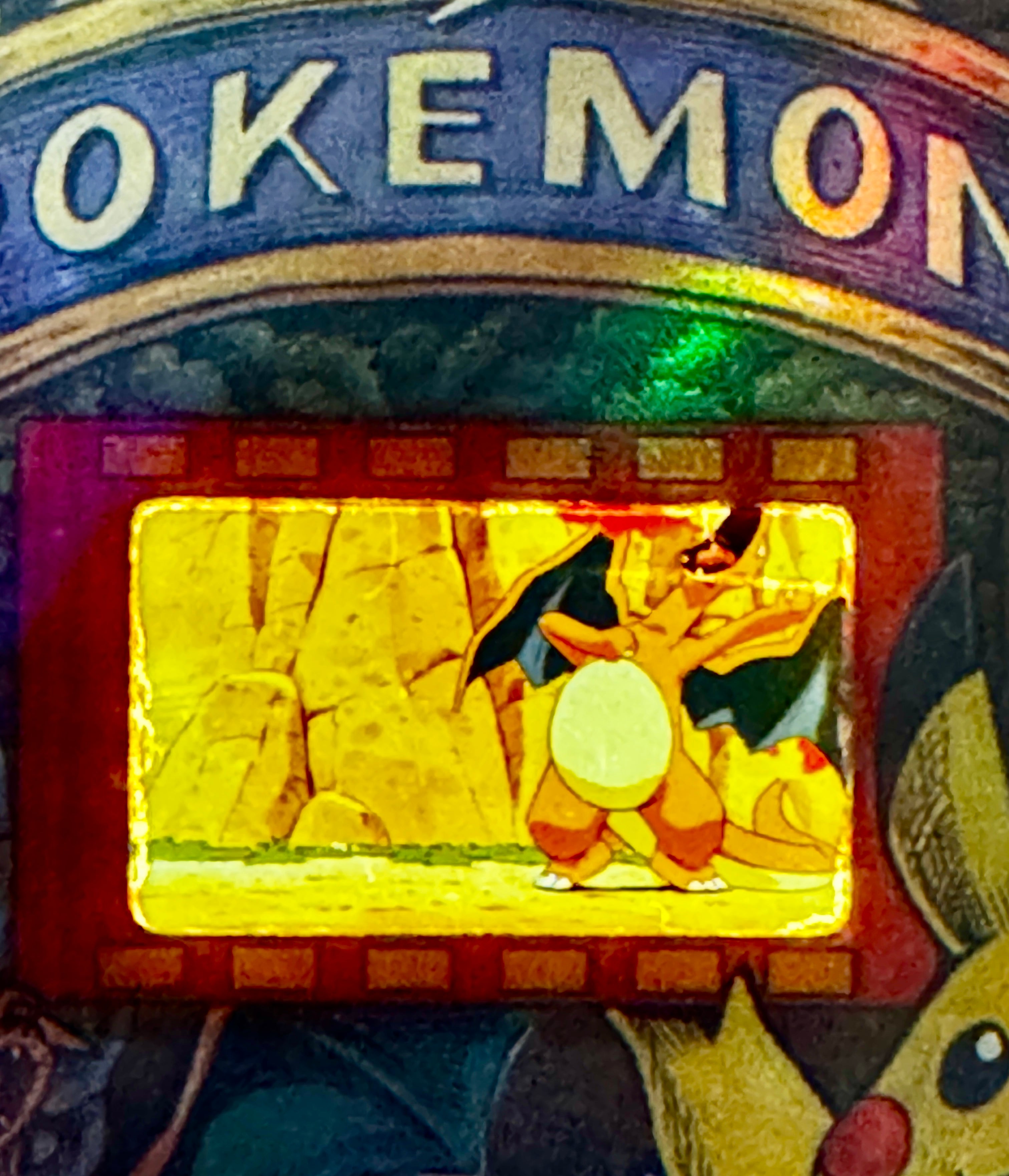 Authentic Pokémon 35mm Film Cell 🎬 Charizard Crash Scene from Pikachu's Vacation — FSA Custom Card Holder