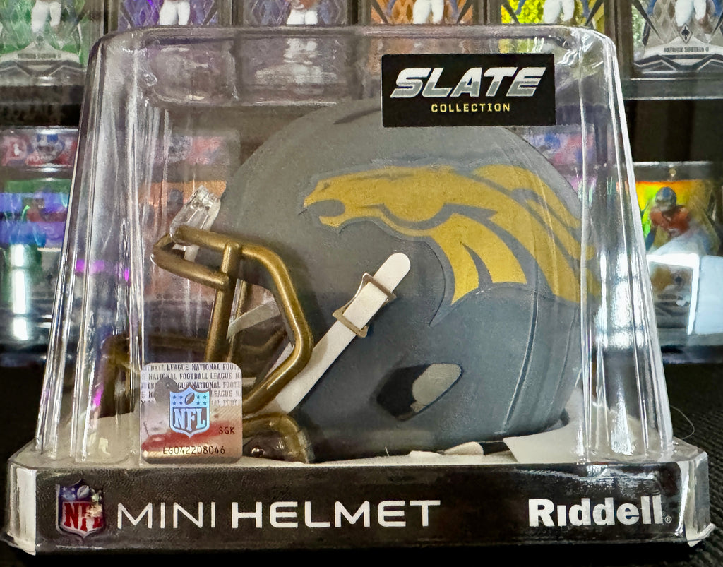Bill Romanowski Autographed Broncos Mini Helmet (Slate), Prime Time SOA