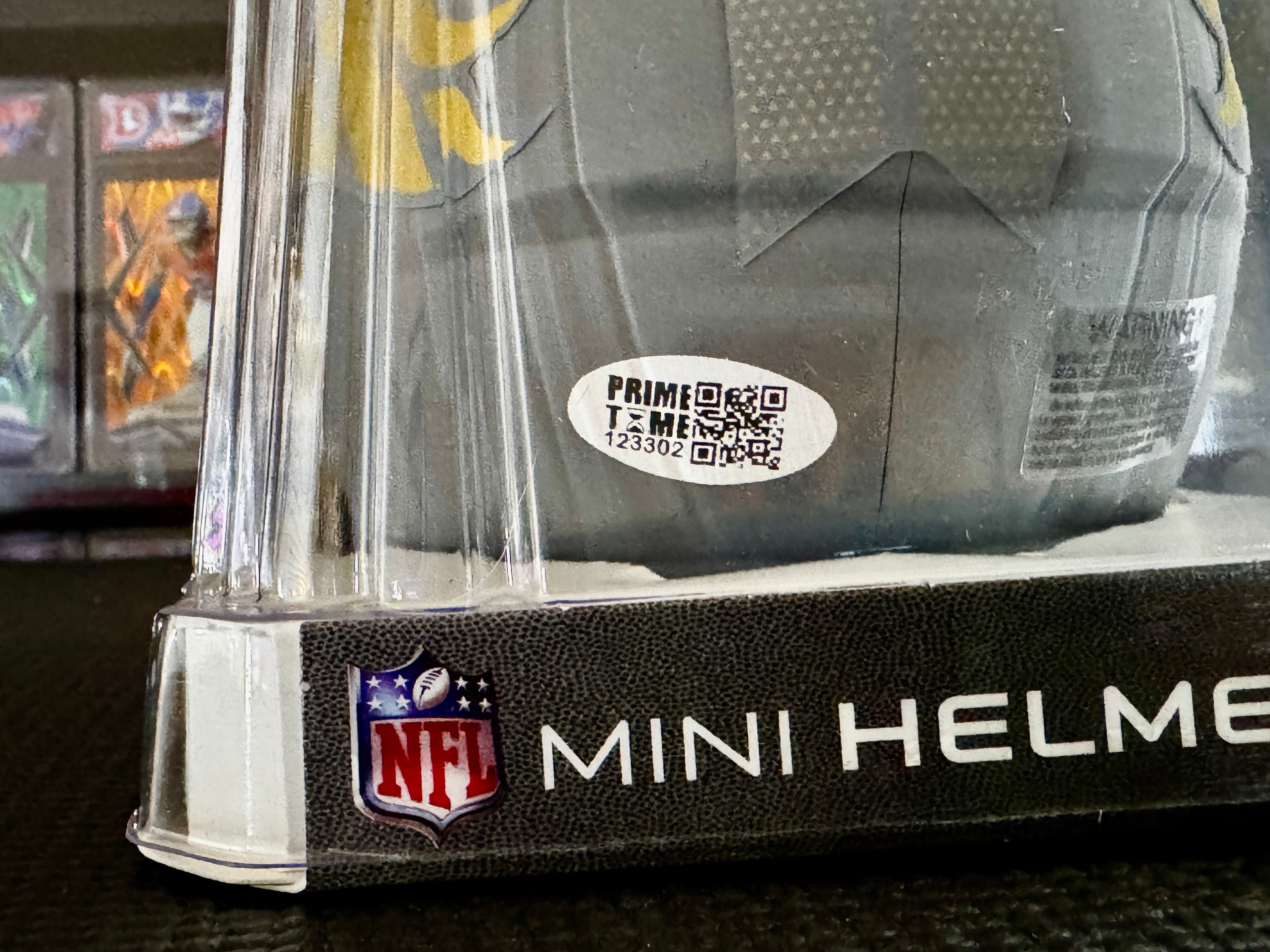 Bill Romanowski Autographed Broncos Mini Helmet (Slate), Prime Time SOA