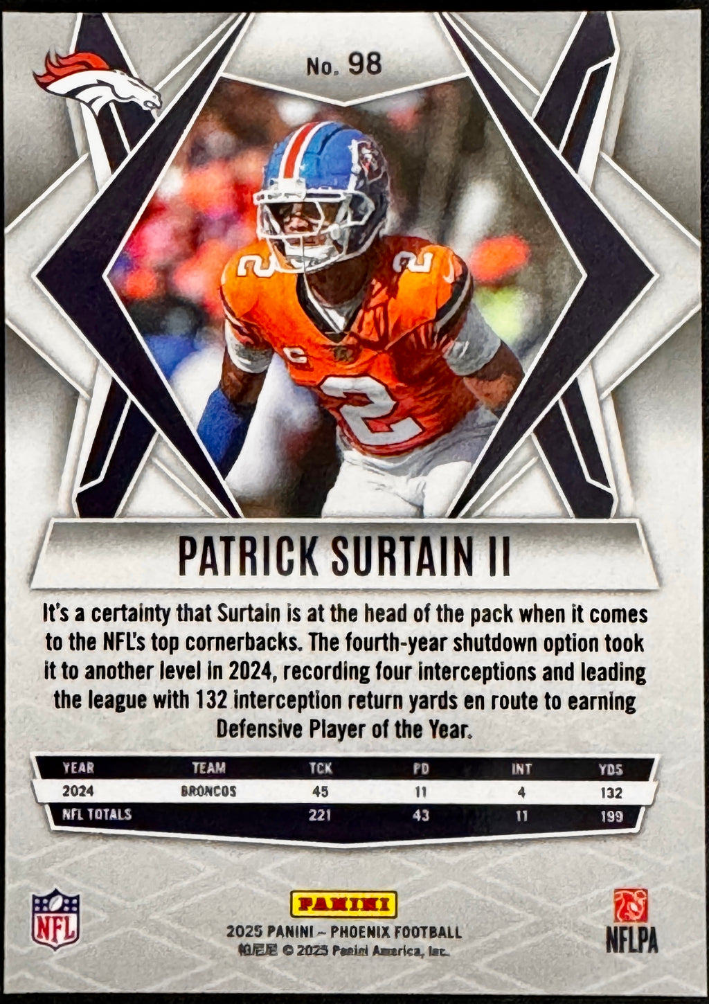 2025 Panini Phoenix - Patrick Surtain II #98 (16) Card Set
