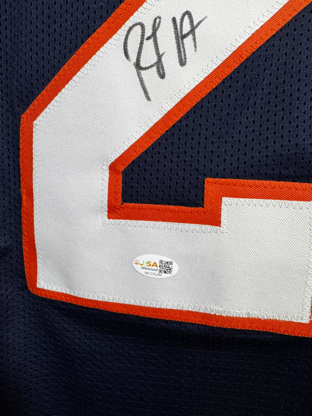 RJ Harvey Autographed Custom Denver Broncos Jersey, JSA SOA
