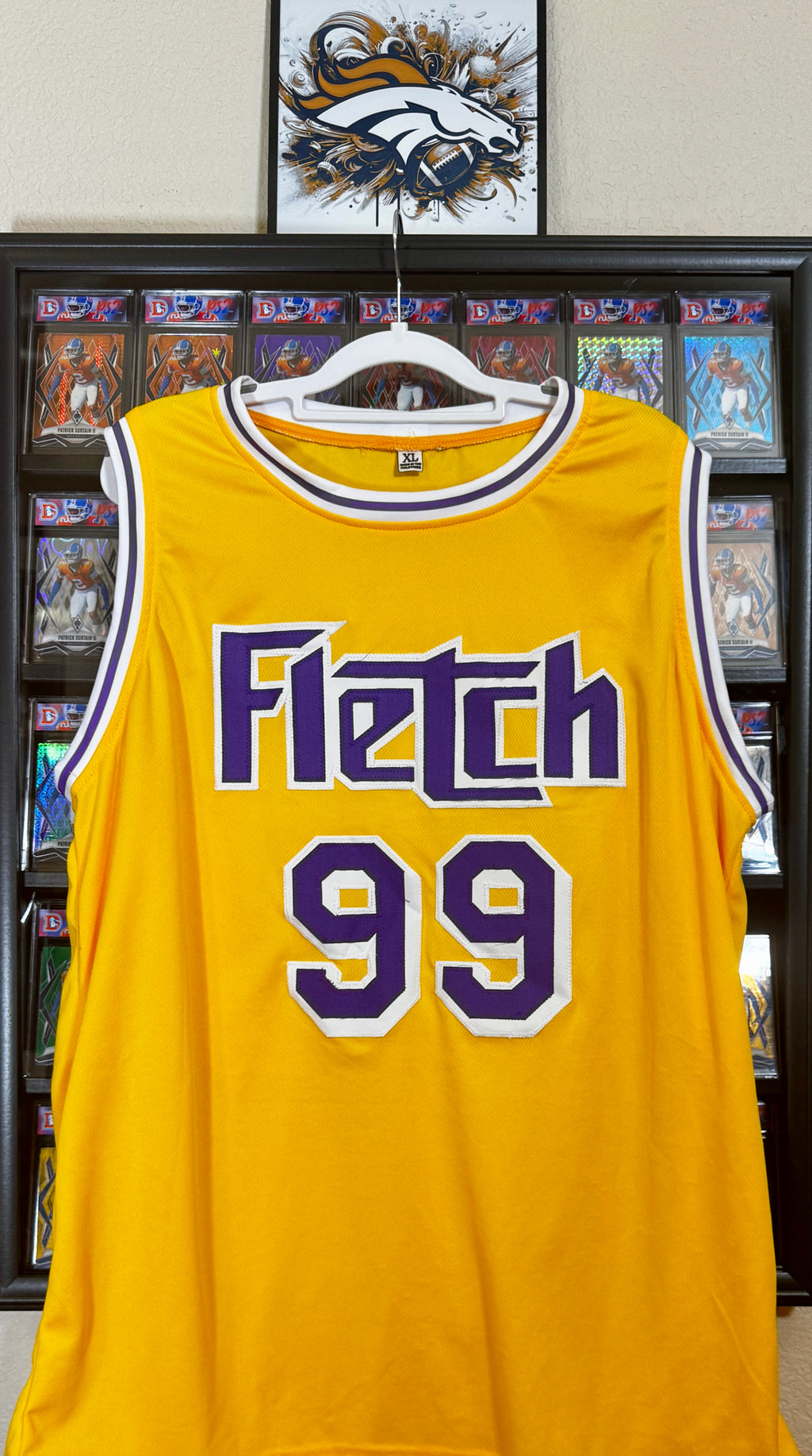 Chevy Chase Autographed Custom Lakers Fletch Jersey, JSA SOA