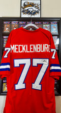 Carl Mclenburg autographed Custom Denver Broncos Jersey, JSA SOA