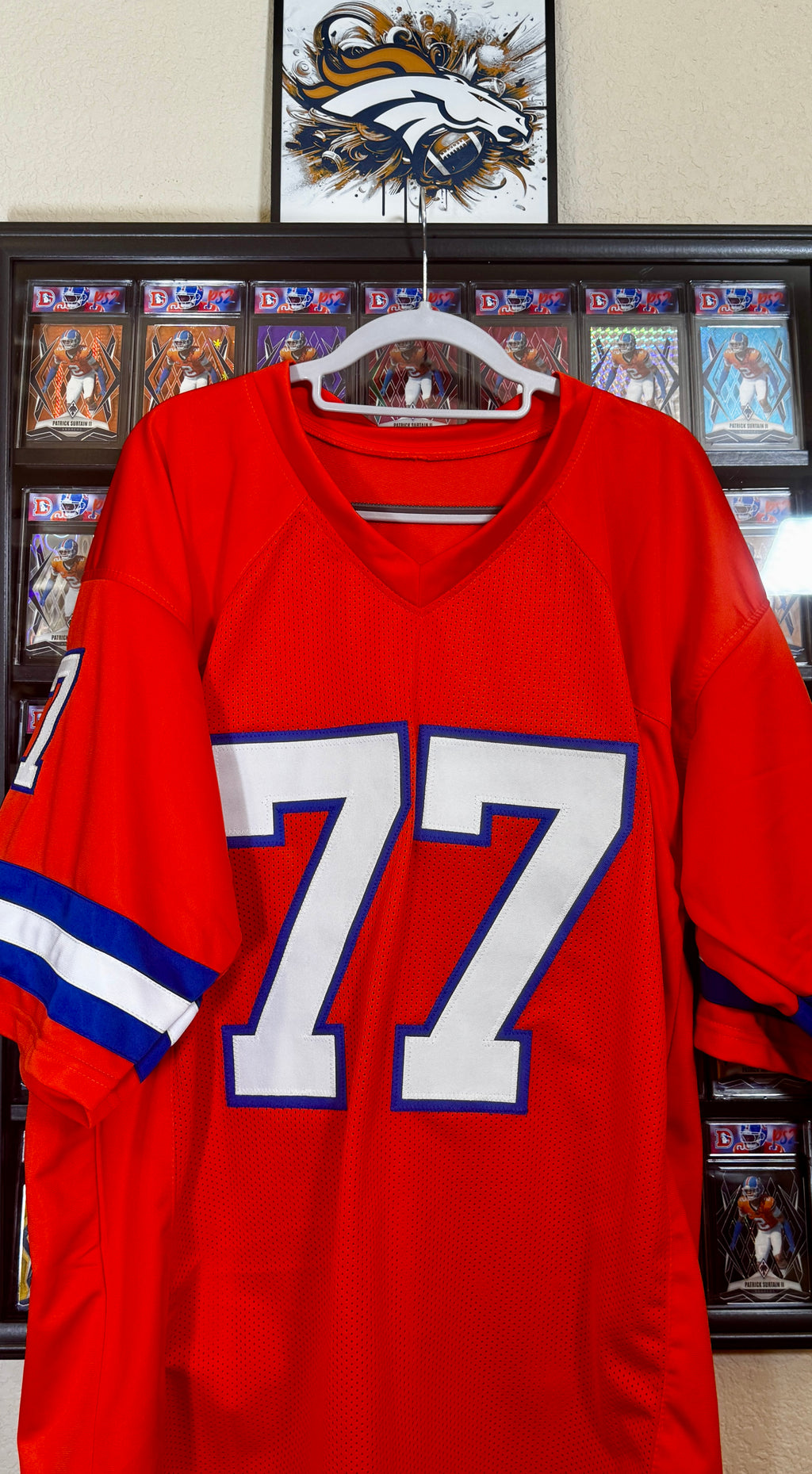 Carl Mclenburg autographed Custom Denver Broncos Jersey, JSA SOA