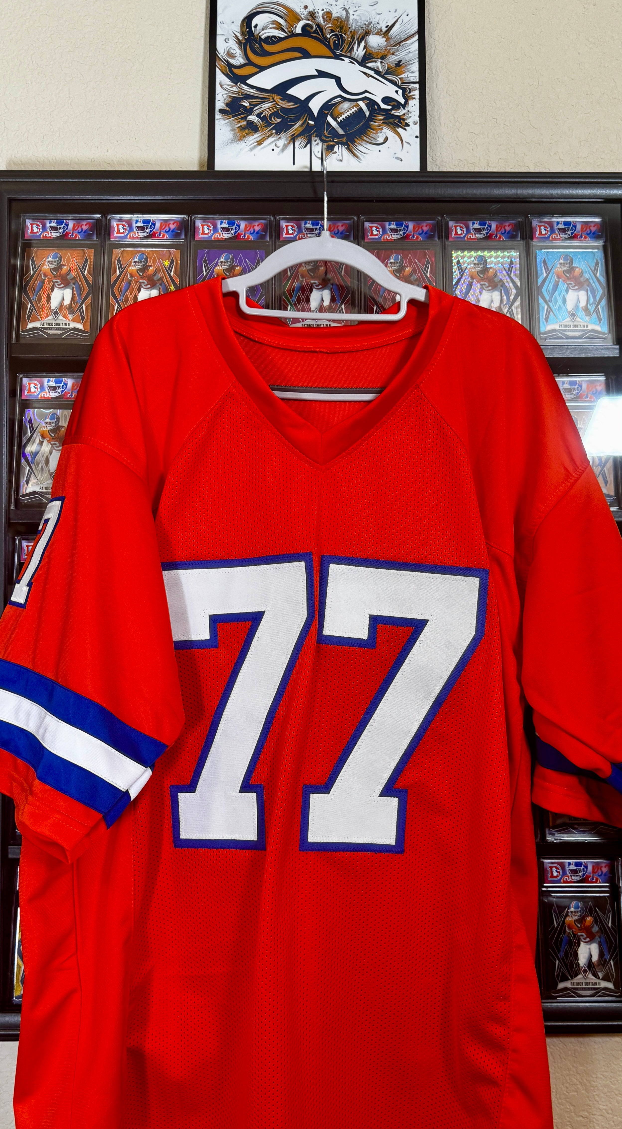 Carl Mclenburg autographed Custom Denver Broncos Jersey, JSA SOA