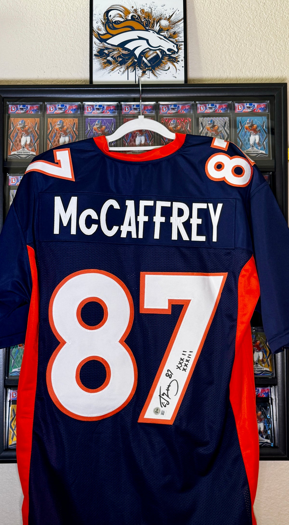 Ed McCaffery Autographed and Inscribed "#87" "XXXII" "XXXIII" Custom Broncos Jersey JSA SOA