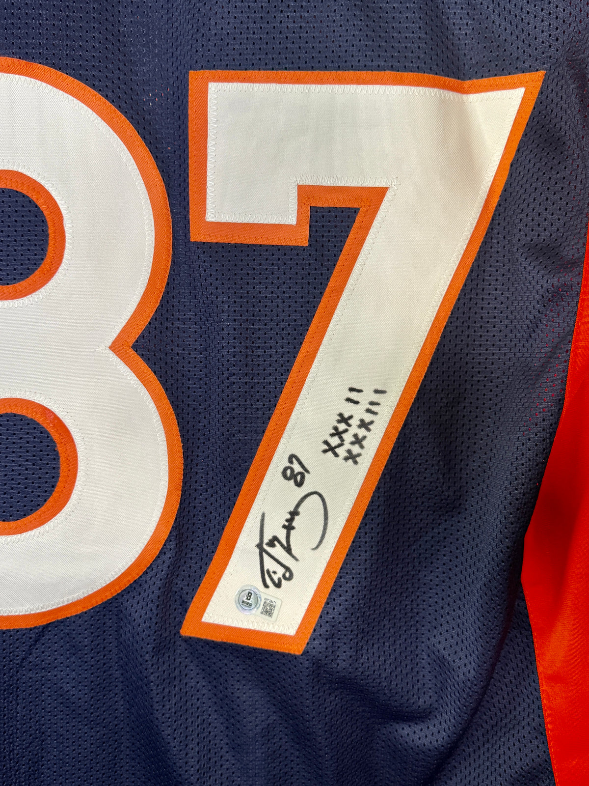 Ed McCaffery Autographed and Inscribed "#87" "XXXII" "XXXIII" Custom Broncos Jersey JSA SOA