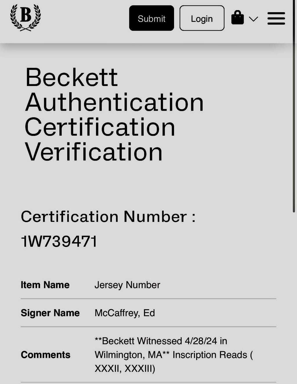 Ed McCaffery Autographed and Inscribed "#87" "XXXII" "XXXIII" Custom Broncos Jersey JSA SOA