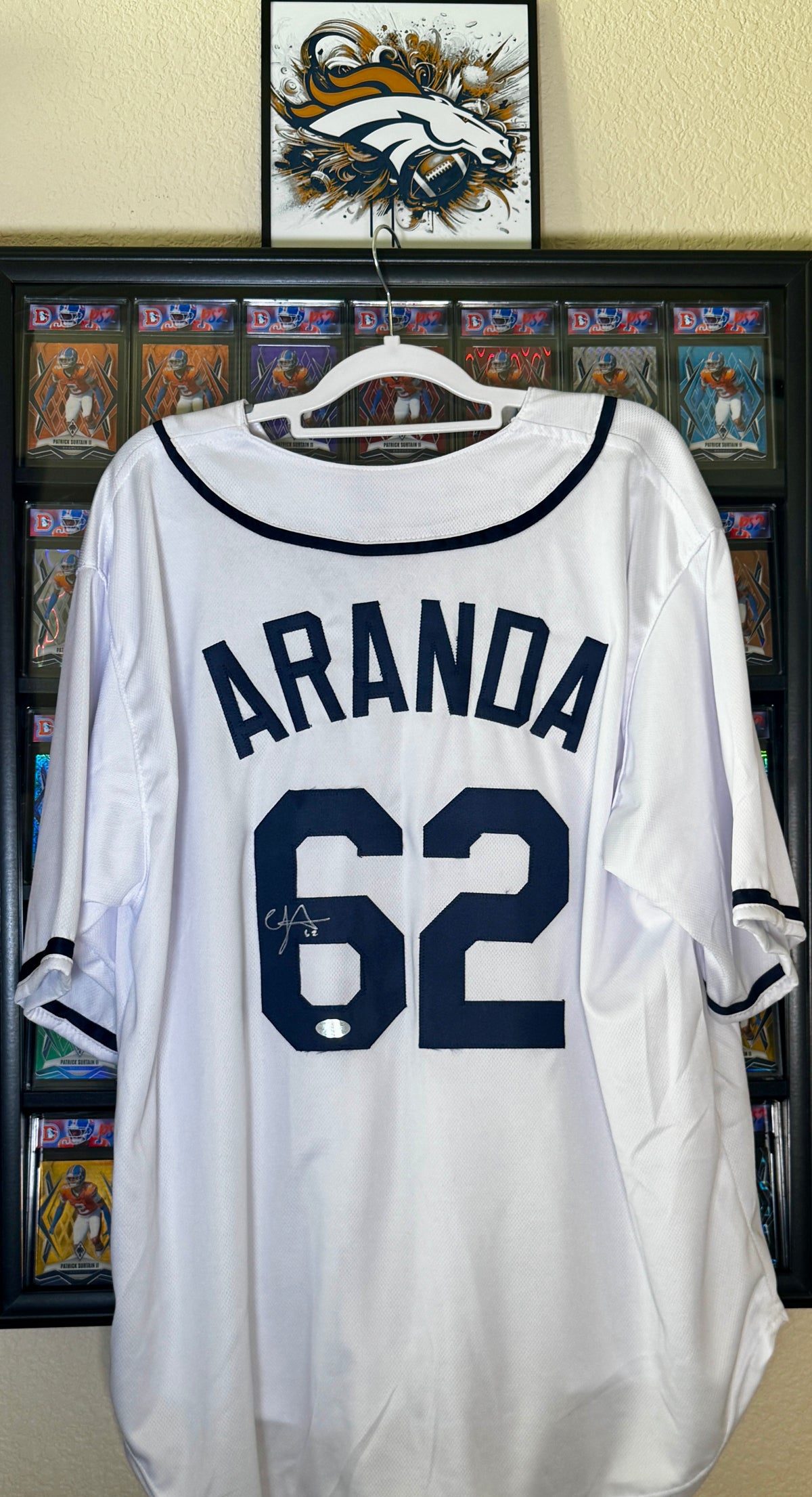 Johnathan Aranda autographed Tampa Bay Rays Jersey, PSA DNA SOA