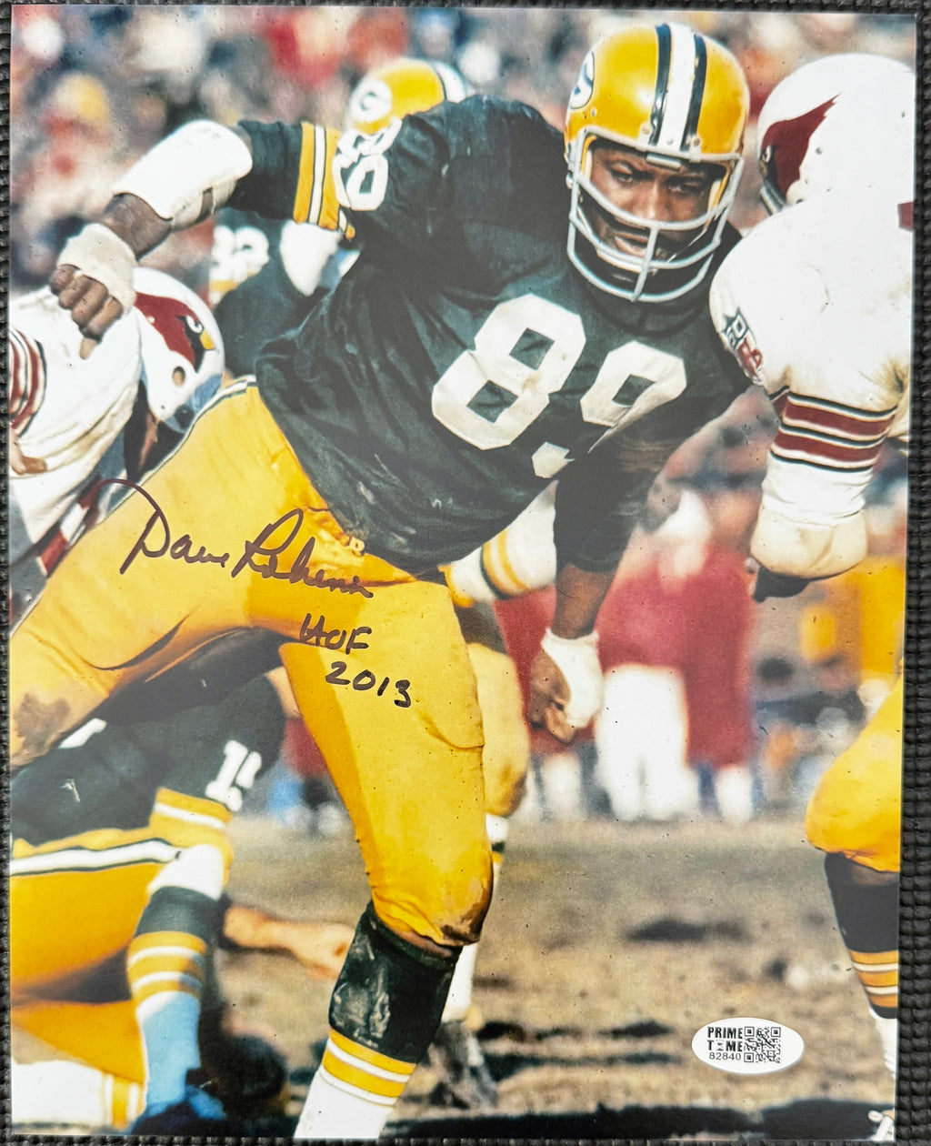 Dave Robinson Green Bay Autographed 8 X 10 Inscribed "HOF 2013", Prime Time SOA