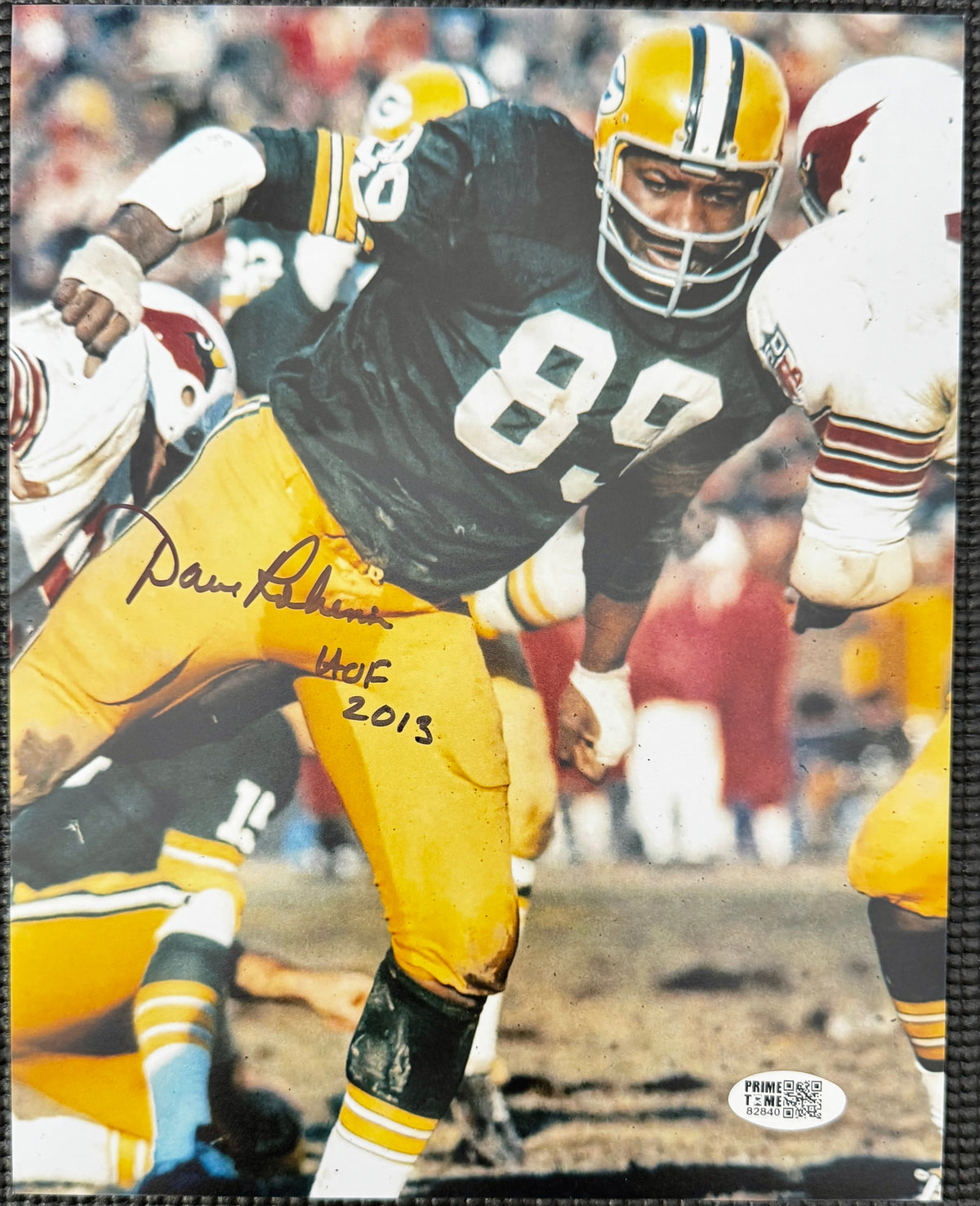 Dave Robinson Green Bay Autographed 8 X 10 Inscribed "HOF 2013", Prime Time SOA