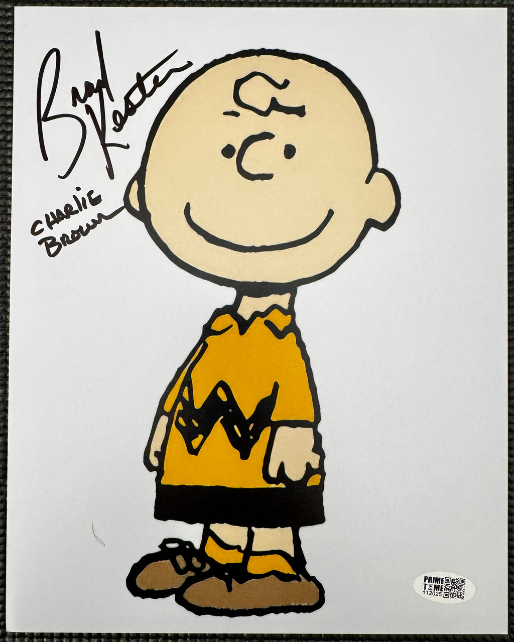 Brad Kesten autographed Charlie Brown  8 x 10, Prime Time SOA