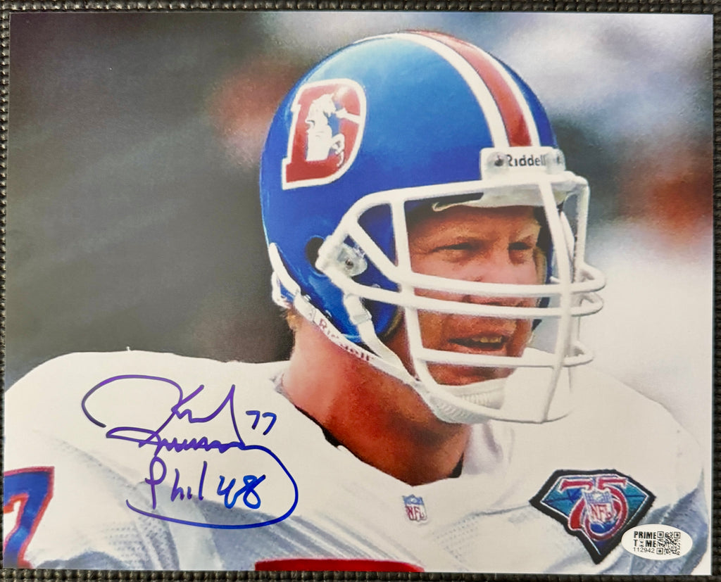 Karl Mecklenburg Denver Broncos Signed 8 x10 Photo , Prime Time SOA