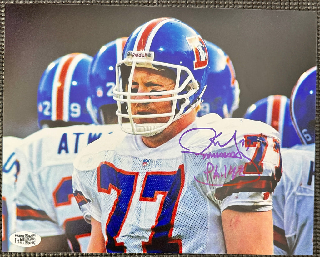 Karl Mecklenburg Denver Broncos Signed 8 x10 Photo , Prime Time SOA