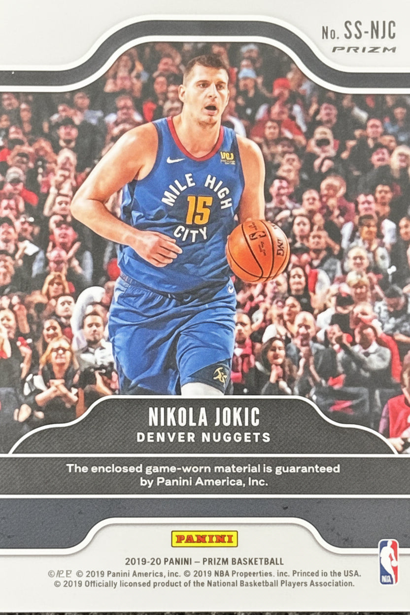 2019-20 Panini Prizim Basket Ball Card Game Worn Jersey Patch - Nikola Jokic - #SS-NJC