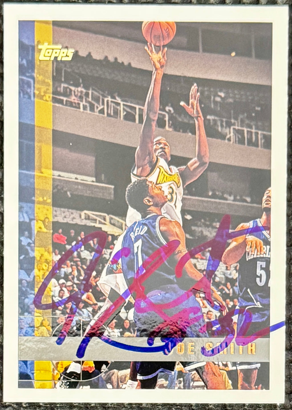 1997 Topps Joe Smith On Card Autograph - Golden State, Prime Time SOA