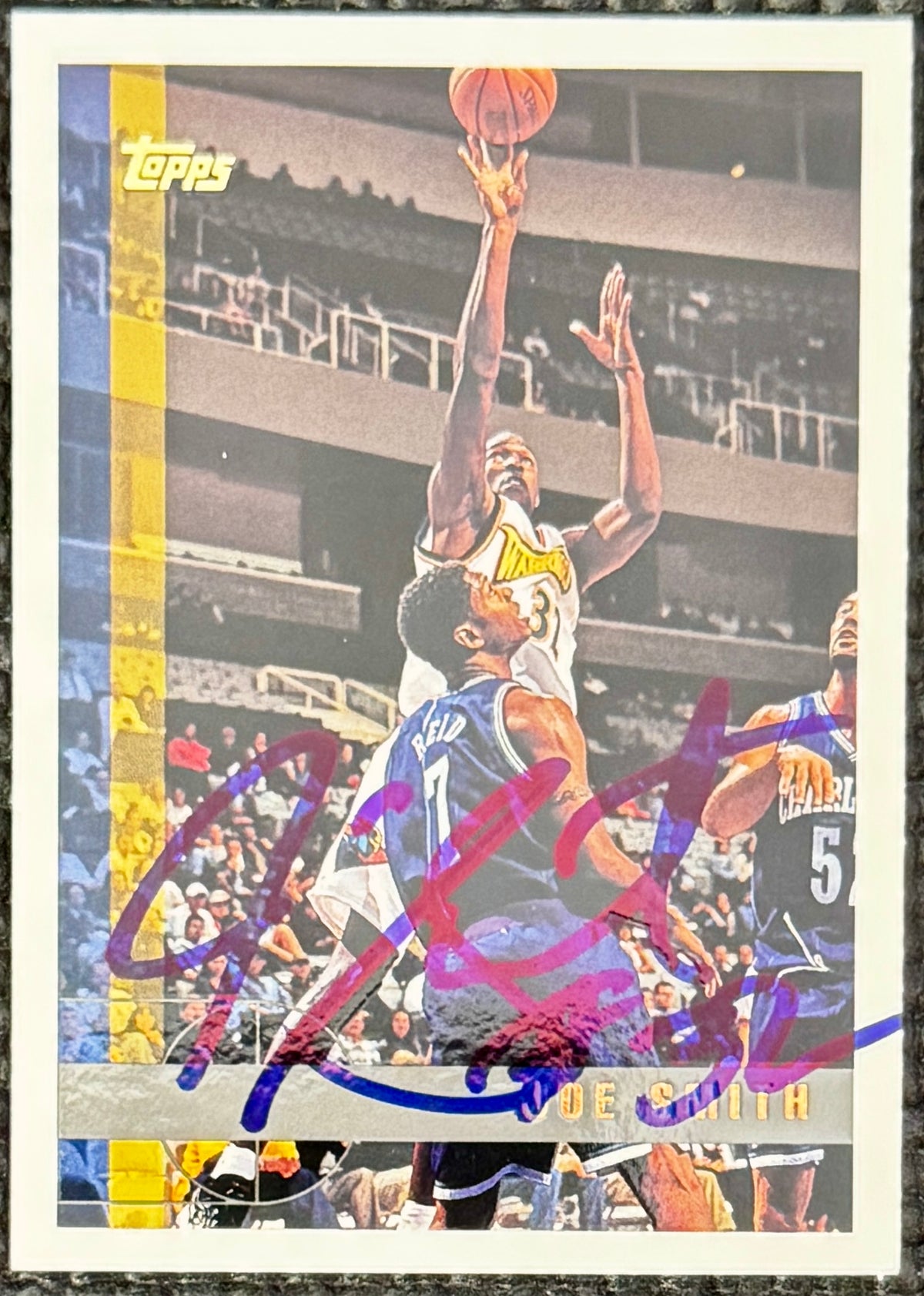 1997 Topps Joe Smith On Card Autograph - Golden State, Prime Time SOA