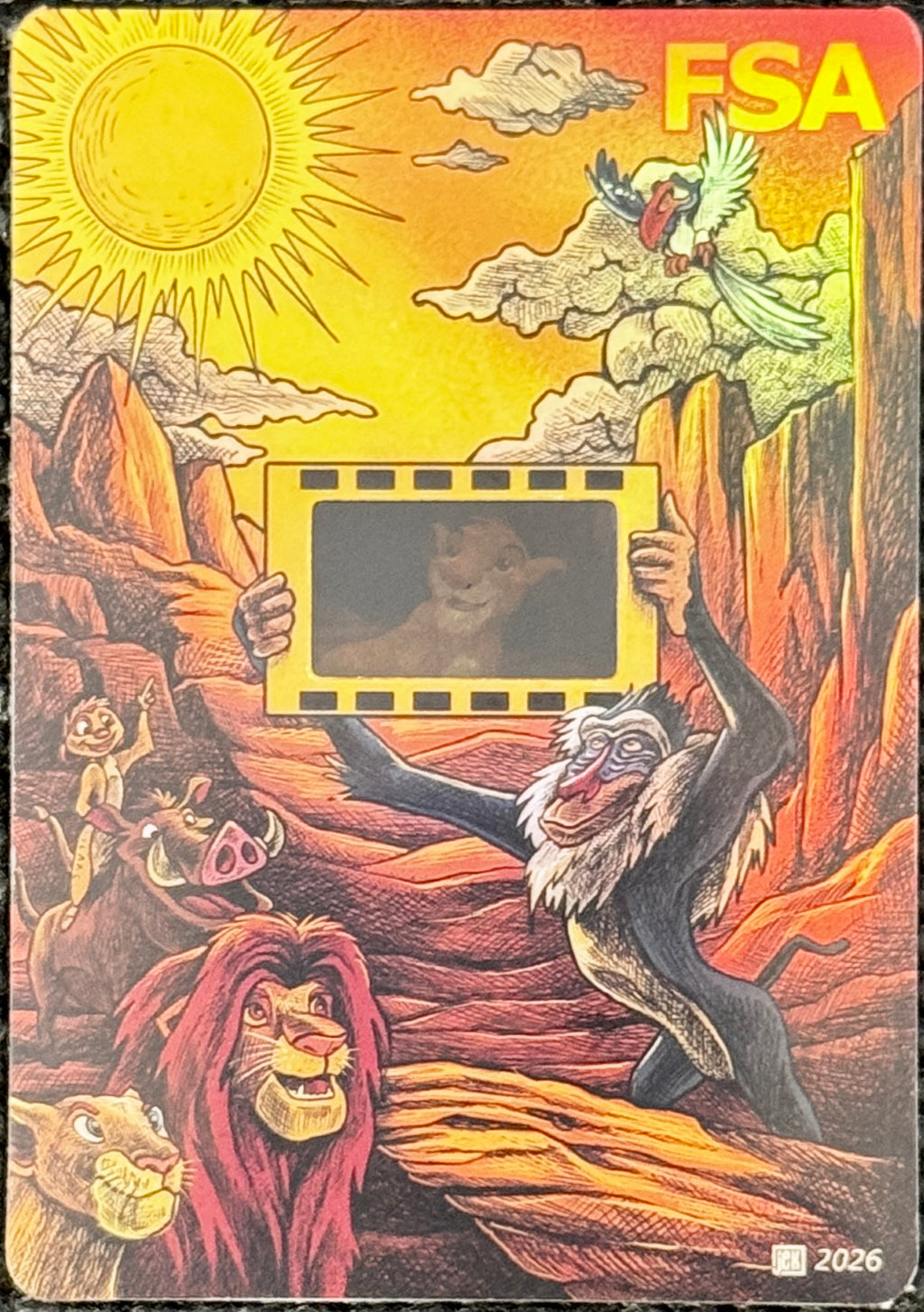Disney Lion King -  FSA Film Strip Card Holder -Simba As Cub