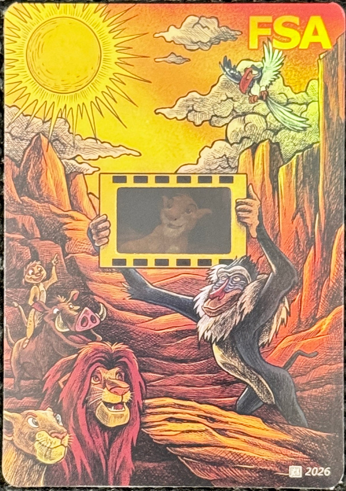 Disney Lion King -  FSA Film Strip Card Holder -Simba As Cub