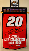New in Package 2007 Mounted Memories Tony Stewart #20 Wool blend banner 22 x 36 NASCAR