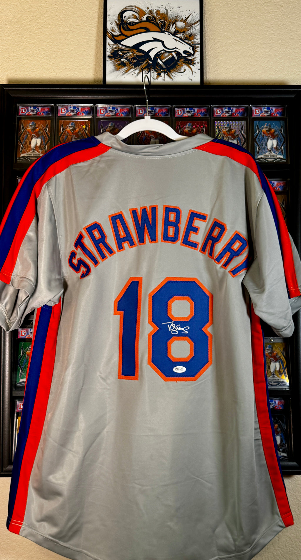 Darryl Strawberry Autographed New York Custom Jersey, Prime Time SOA