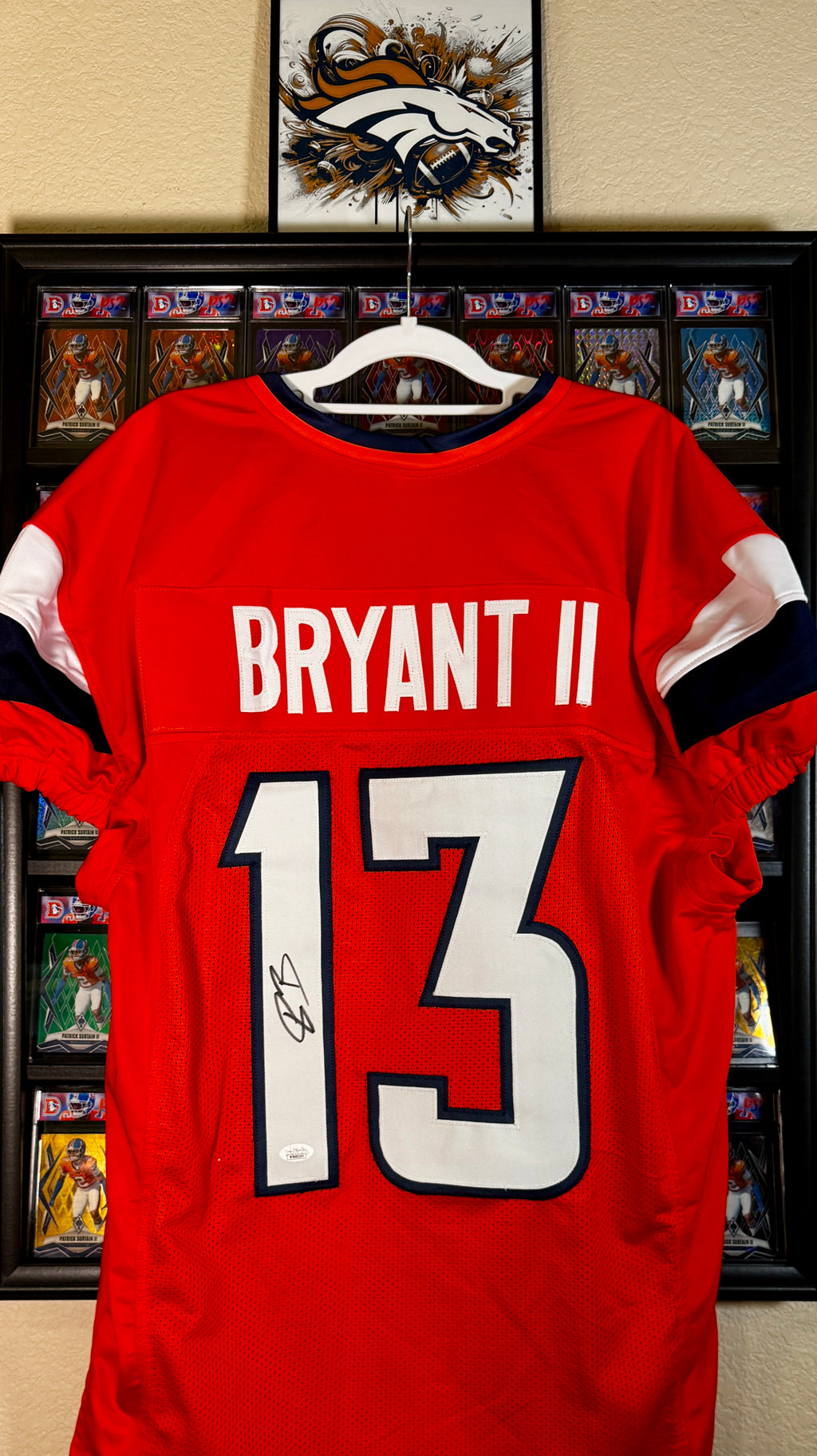 Pat Bryant II Autographed Custom Denver Broncos Jersey, JSA SOA