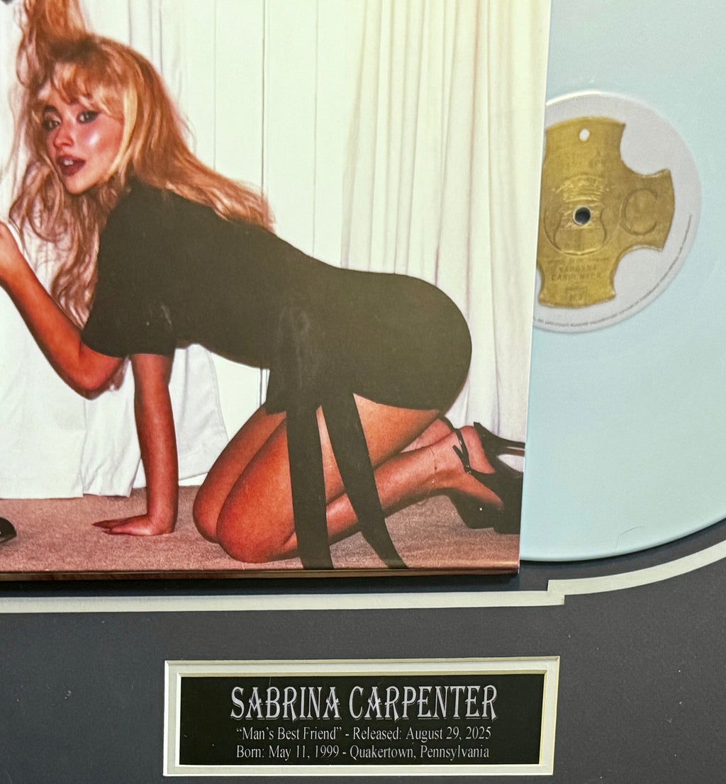 Sabrina Carpenter Autographed Man's Best Friend Album in 18 x 20 Frame, Dazzle SOA