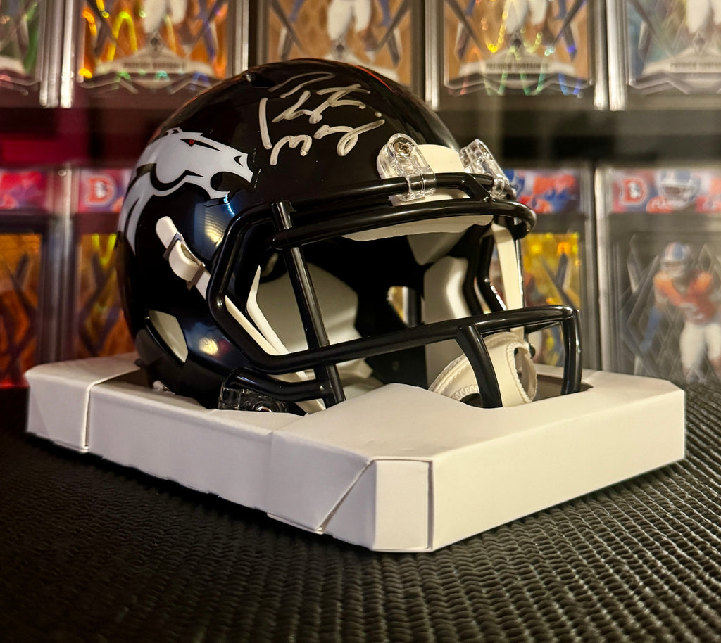Peyton Manning Autographed Denver Broncos Mini Helmet, Steiner SOA