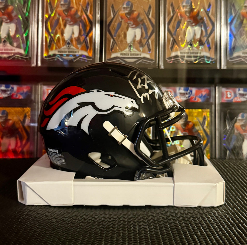Peyton Manning Autographed Denver Broncos Mini Helmet, Steiner SOA