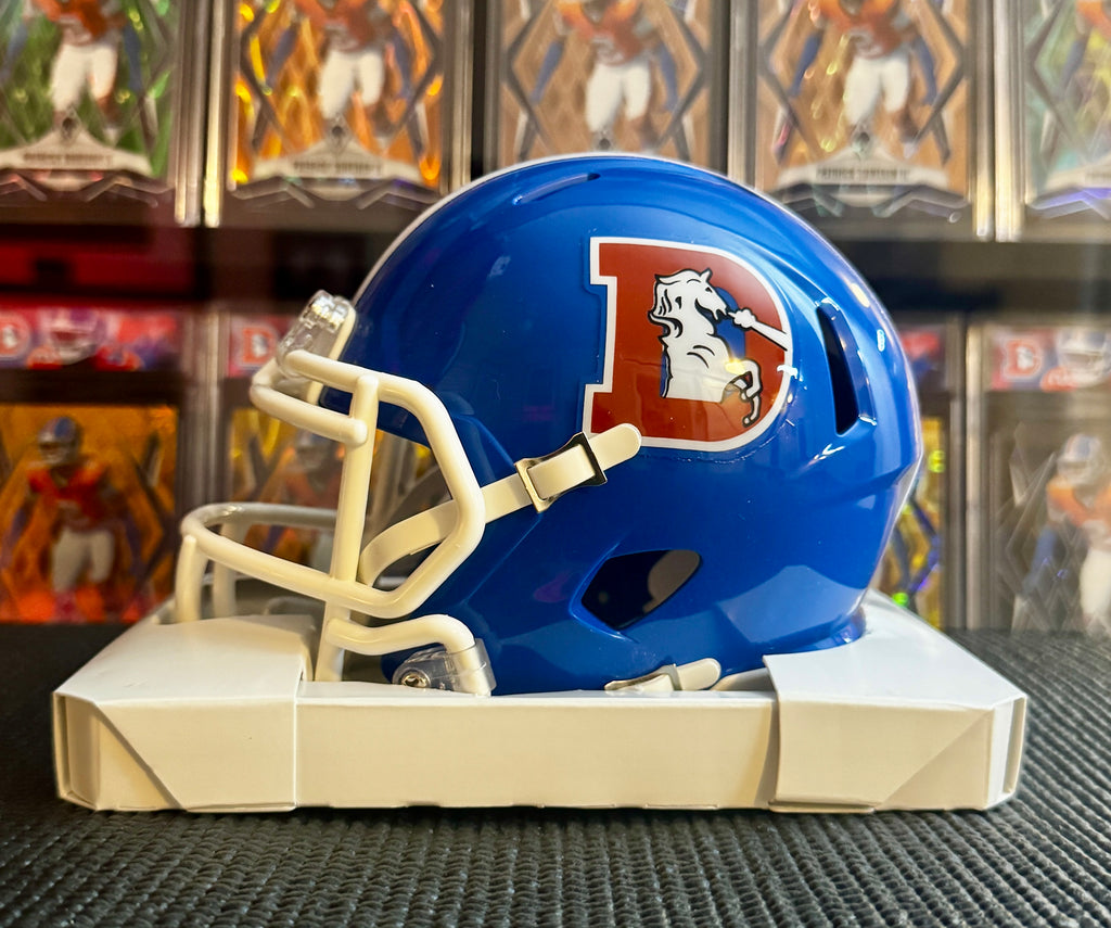 John Elway Autographed Denver Broncos Throwback Mini Helmet, Elway Hologram