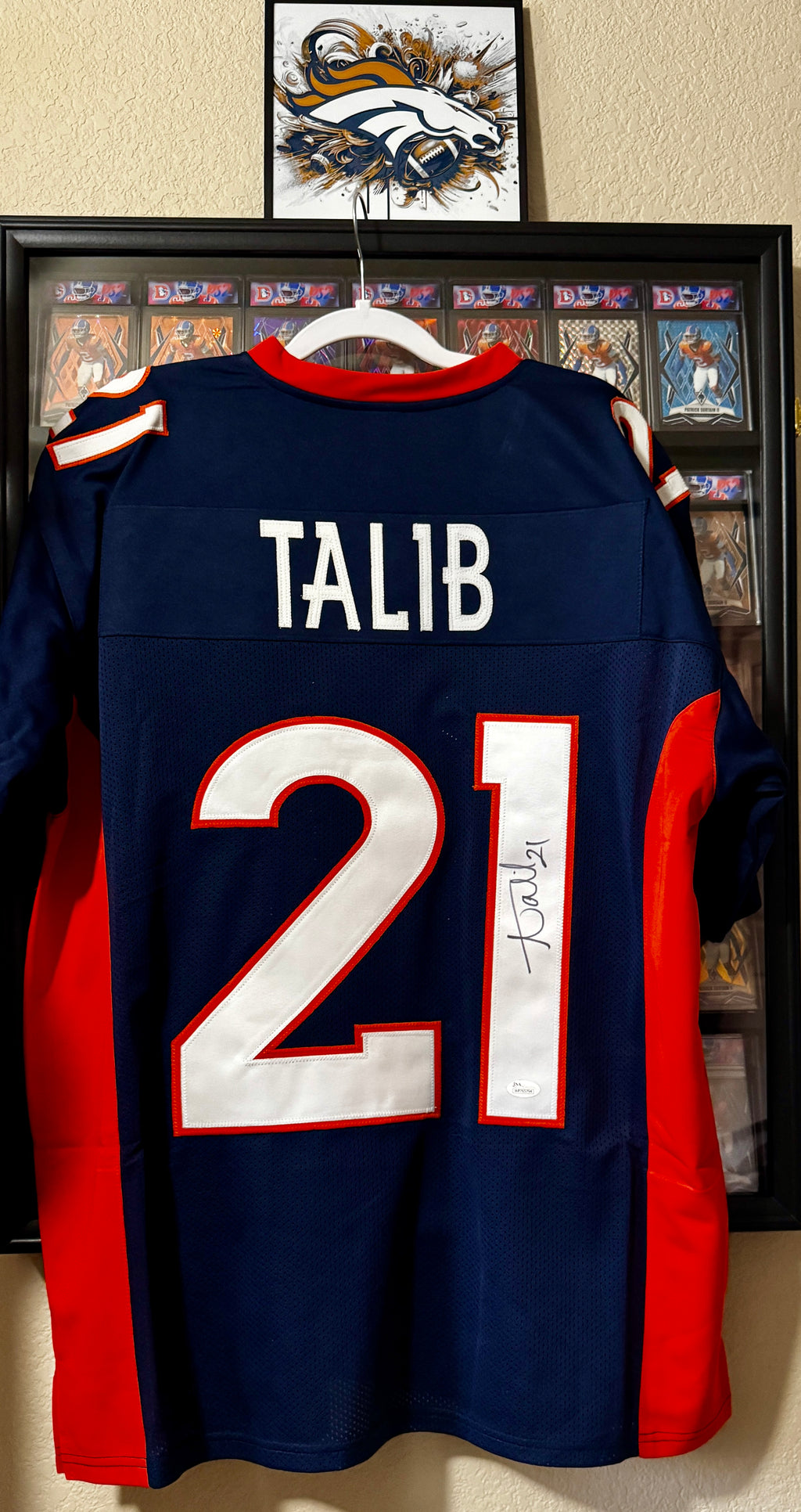 Aqib Talib Autographed Custom Denver Broncos Jersey, JSA SOA