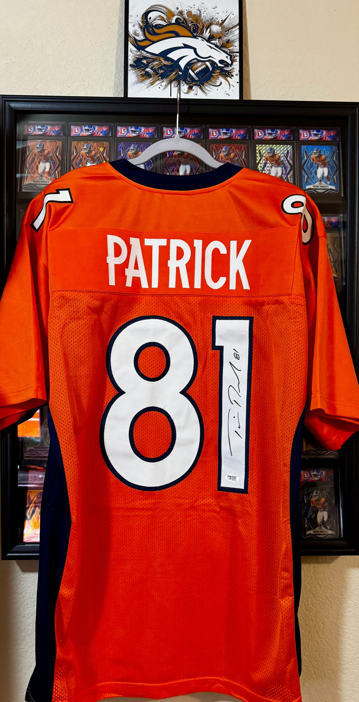 Tim Patrick Autographed Custom Broncos Jersey, Prime Time SOA