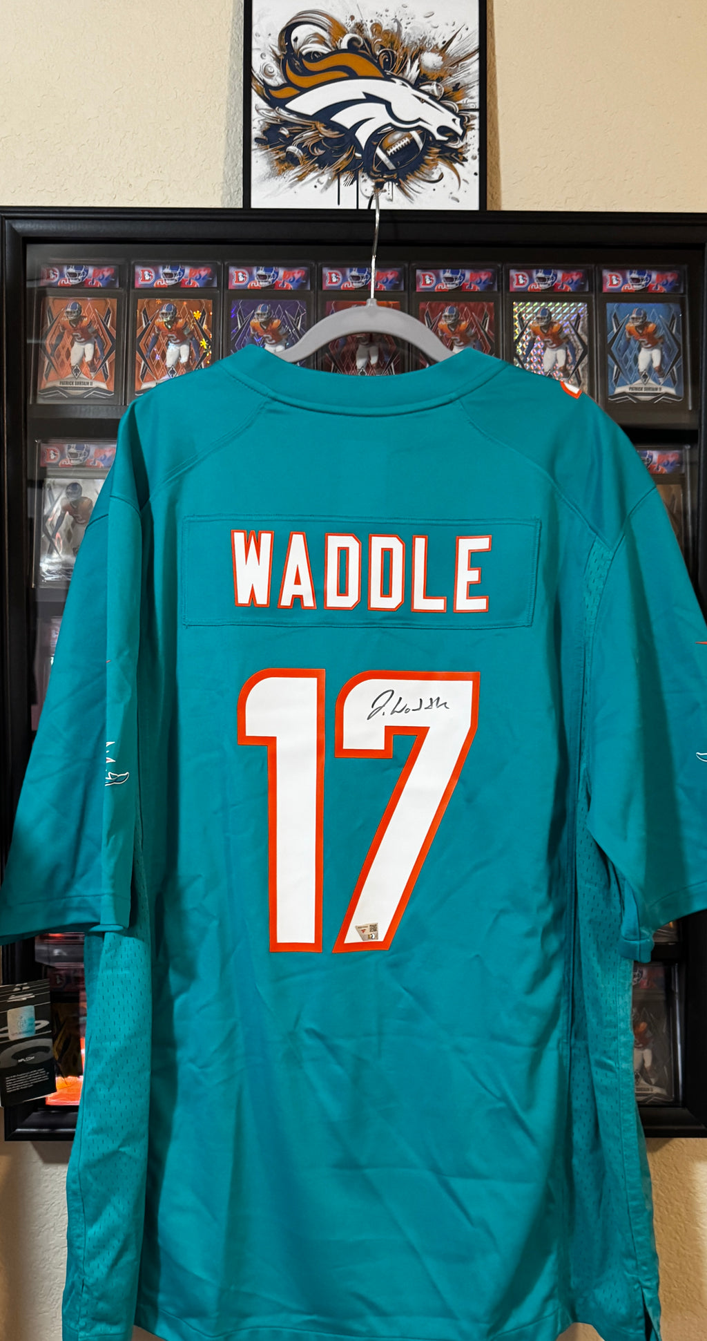 Jaylen Waddle Autographed Authentic Nike Miami Dolphins Jersey Beckett Witness COA
