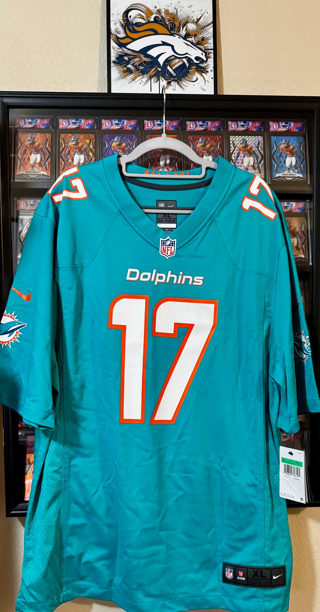 Jaylen Waddle Autographed Authentic Nike Miami Dolphins Jersey Beckett Witness COA
