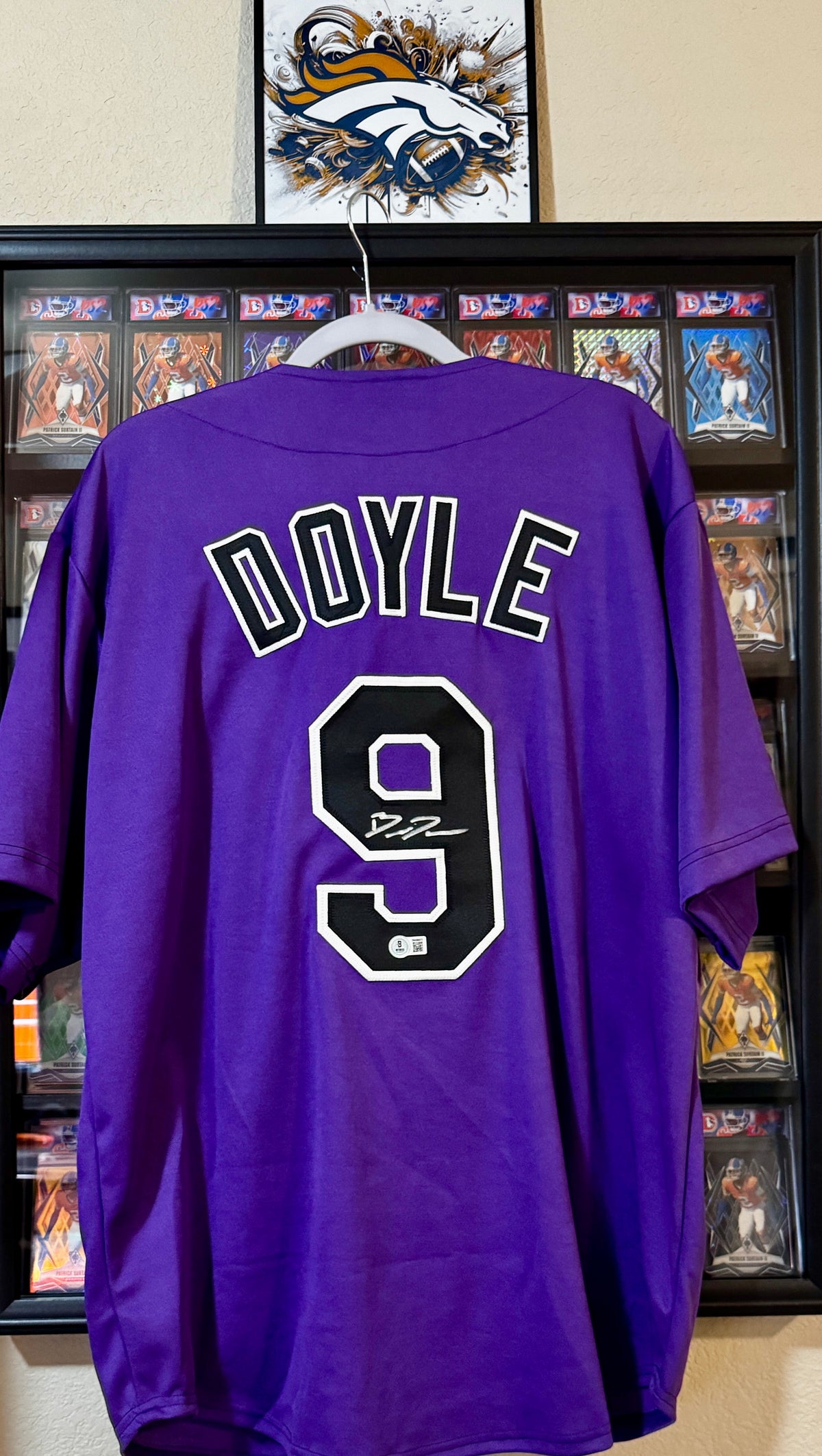 Brenton Doyle, Autographed Custom Colorado Rockies Jersey - Purple, Beckett SOA