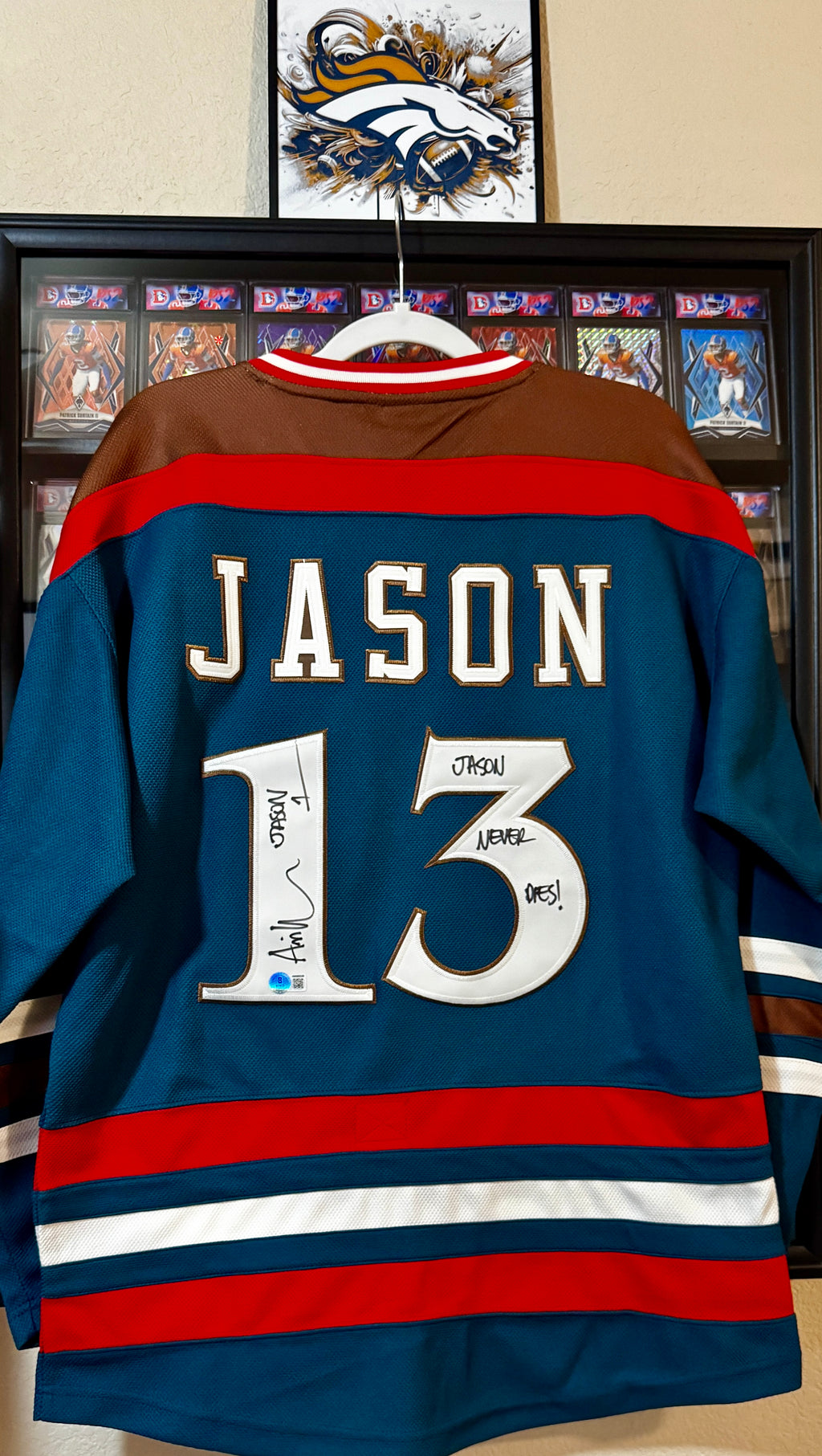 Ari Lehman Autographed, Authentic Friday the 13th Jersey, Beckett SOA