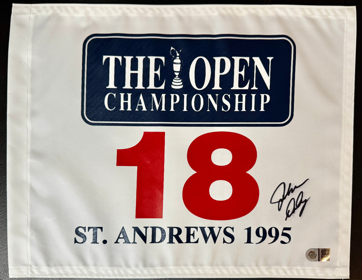 John Daly Autographed Open Golf Pin Flag, SWAU SOA
