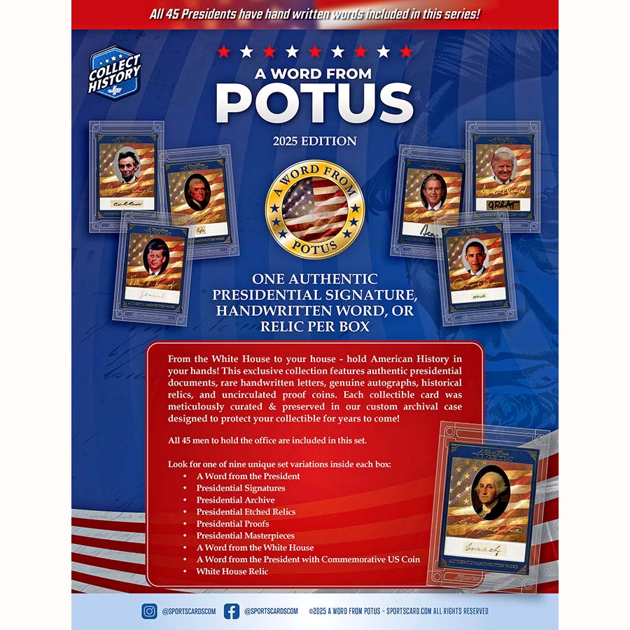 SportsCards.com - A Word from POTUS 2025 Edition - Presidents