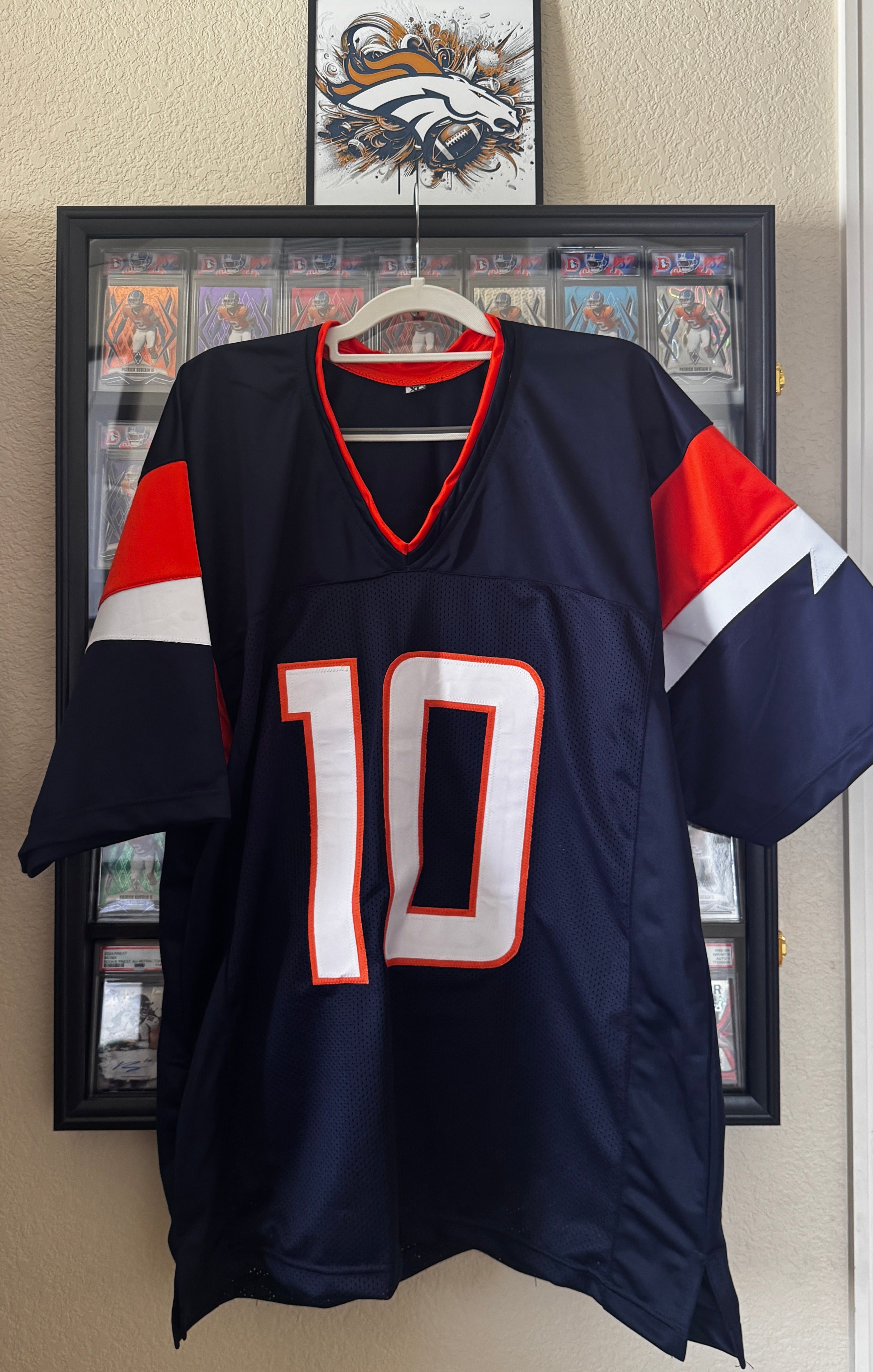 Bo Nix Autographed Custom Denver Player Jersey For Framing – 5 Star/W