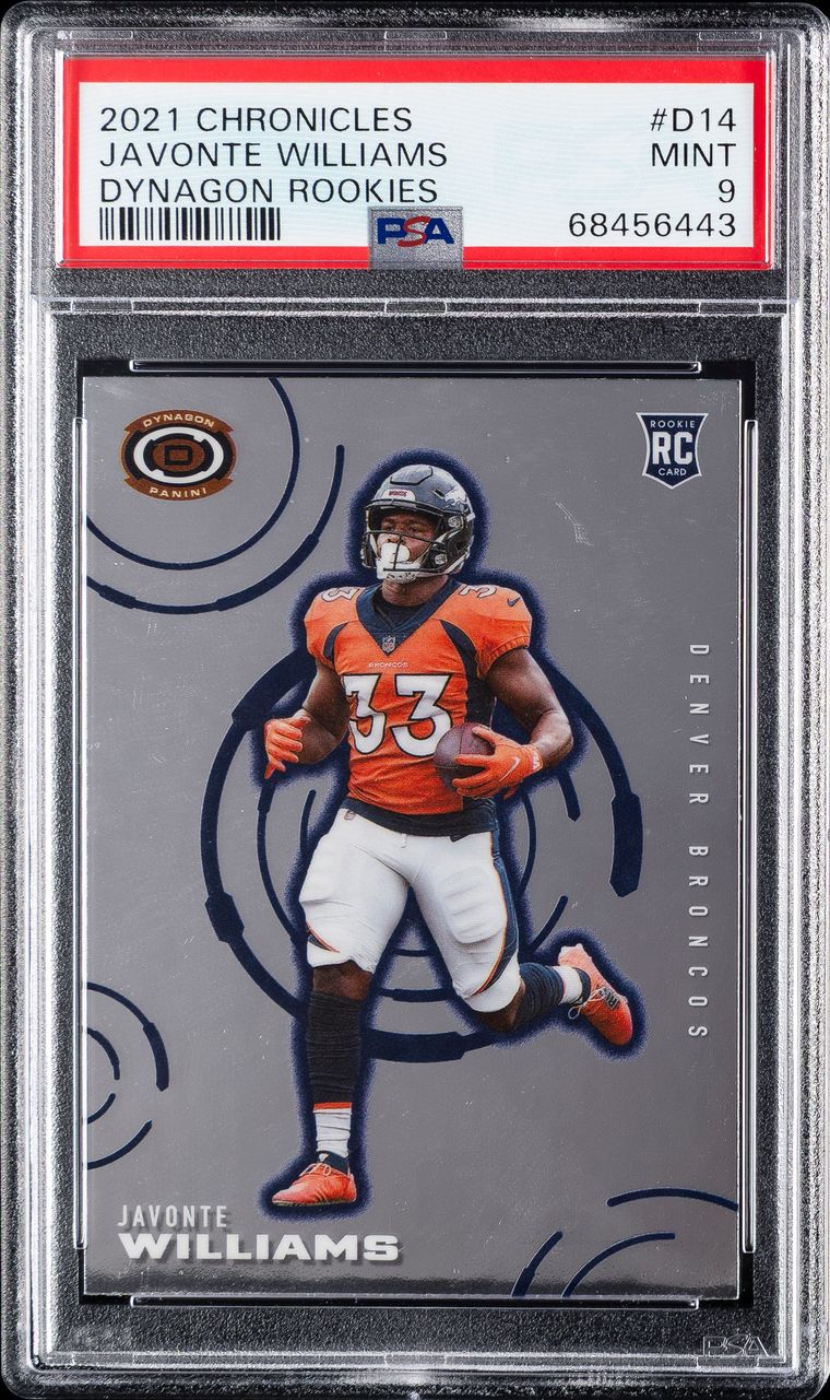 2021 PANINI CHRONICLES DYNAGON ROOKIES #D14 JAVONTE WILLIAMS PSA 9