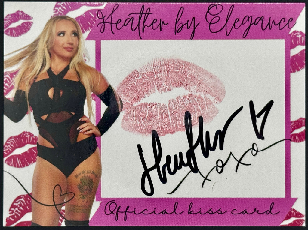AEW Heather Reckless Autographed & Kissed 4" x 3" Card