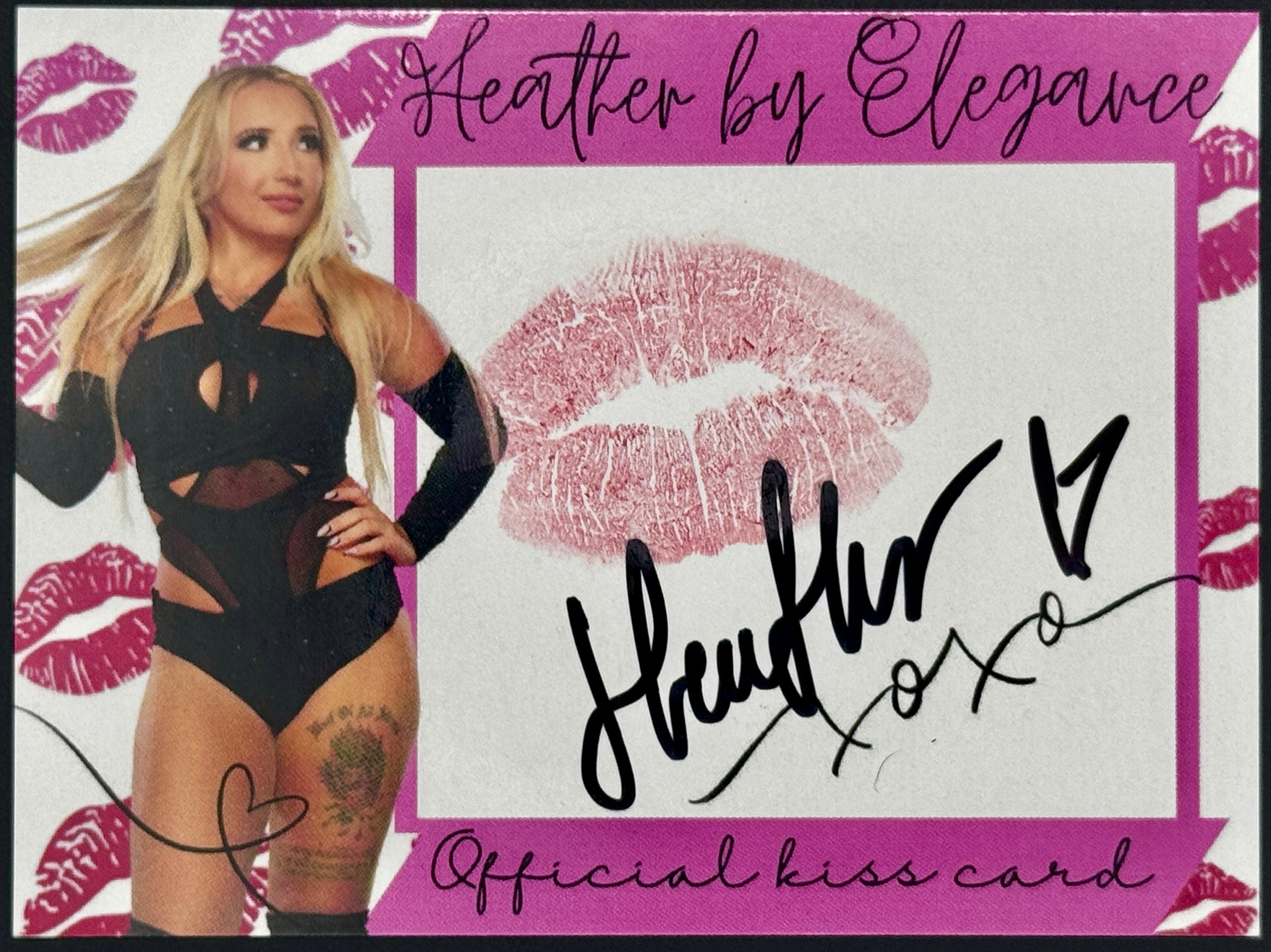 AEW Heather Reckless Autographed & Kissed 4" x 3" Card
