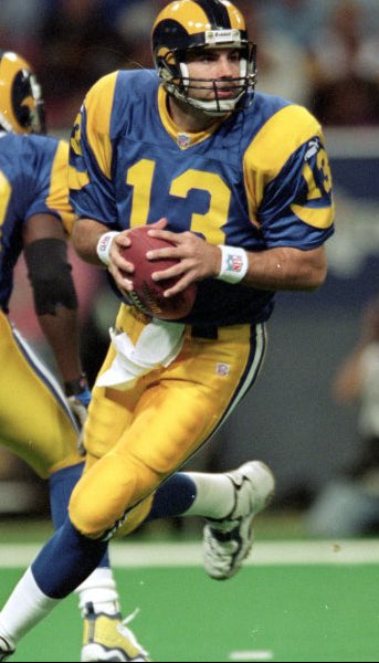Kurt Warner Signed Custom Rams Jersey, Warner Hologram SOA