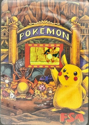 Authentic Pokémon 35mm Film Cell 🎬 Charizard Crash Scene from Pikachu's Vacation — FSA Custom Card Holder