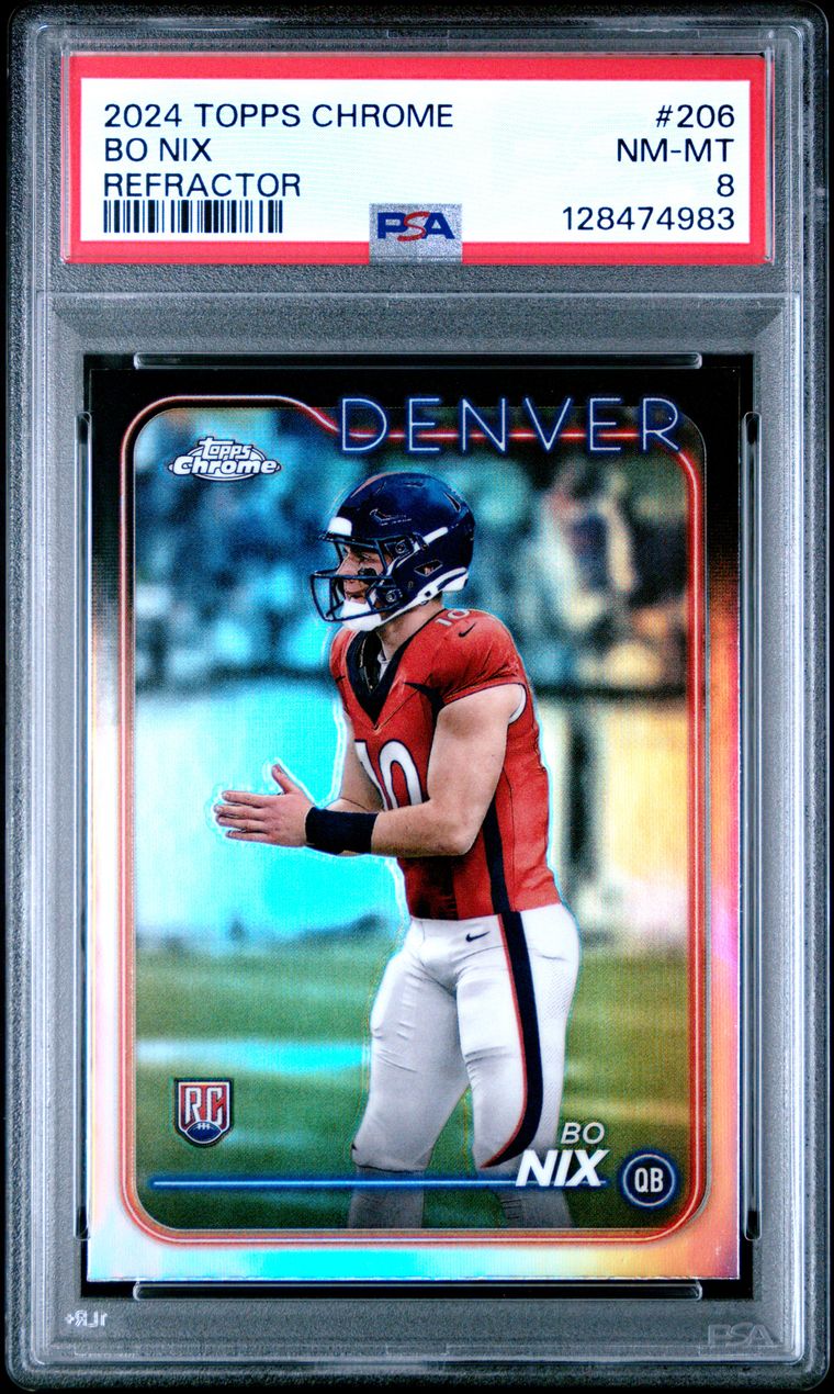 2024 TOPPS CHROME REFRACTOR #206 BO NIX ROOKIE RC PSA 8