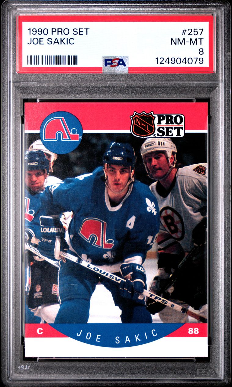 タレントカード mi24-sa29 1990 Pro Set #257 Joe Sakic PSA 8 NM-MT | Schissler's Signature