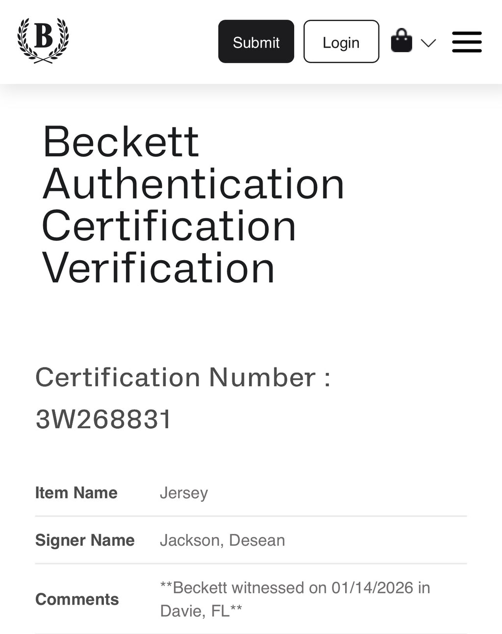 DeSean Jackson Autographed XL Tampa Bay Player Jersey For Framing – Beckett/W